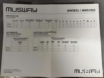 Högtalare Musway, blandade modeller