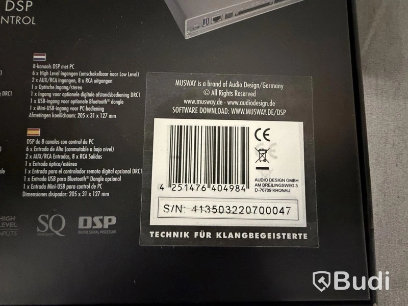 Ljudprocessor Musway DSP68, 8-kanalig DSP