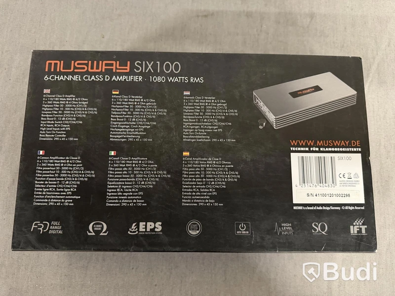 Förstärkare Musway SIX100, MX Series