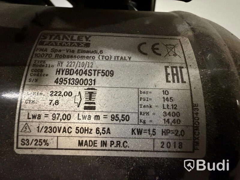 Luftkompressor Stanley Fatmax, 12 l, 2018