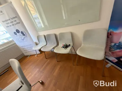 IKEA conference table with 11 designer armchairs: 5 Gärsnäs Day armchairs on castors and 6 Gärsnäs Day armchairs