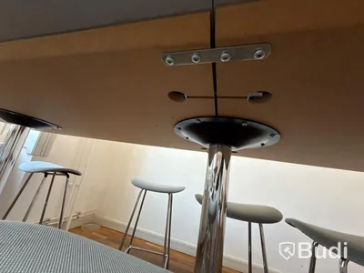 High-top dining tables with 16 stools