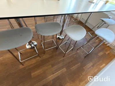 High-top dining tables with 16 stools