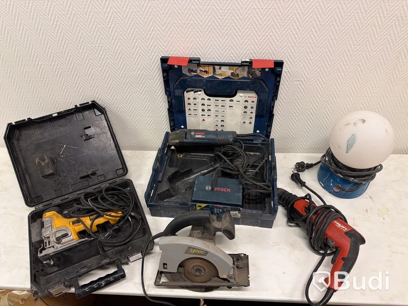 Multimaskin, slagborr, sticksåg m.m.