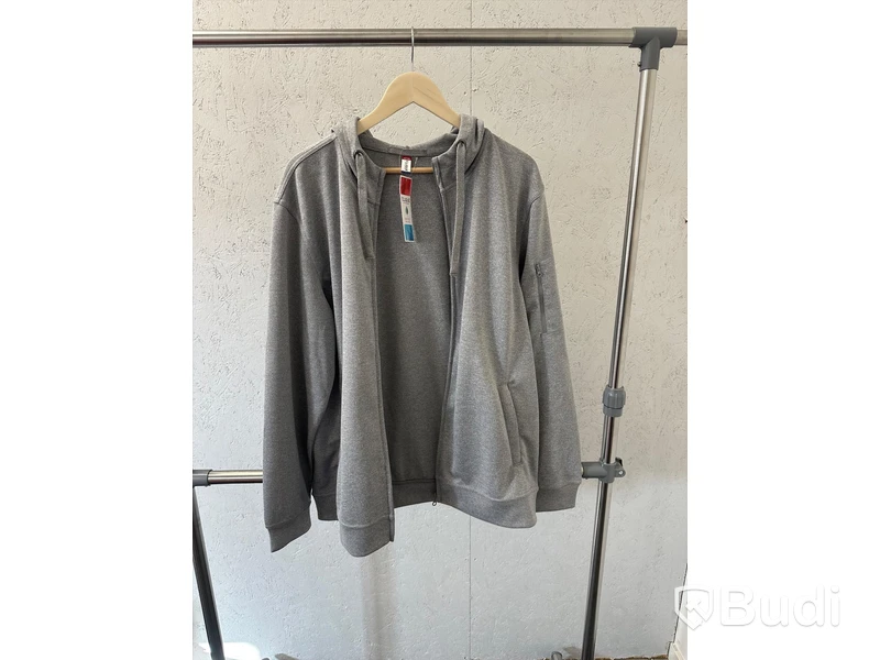 Zip-hoody, stl. L, Clique, melange grå.