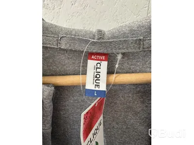 Zip-hoody, stl. L, Clique, melange grå.