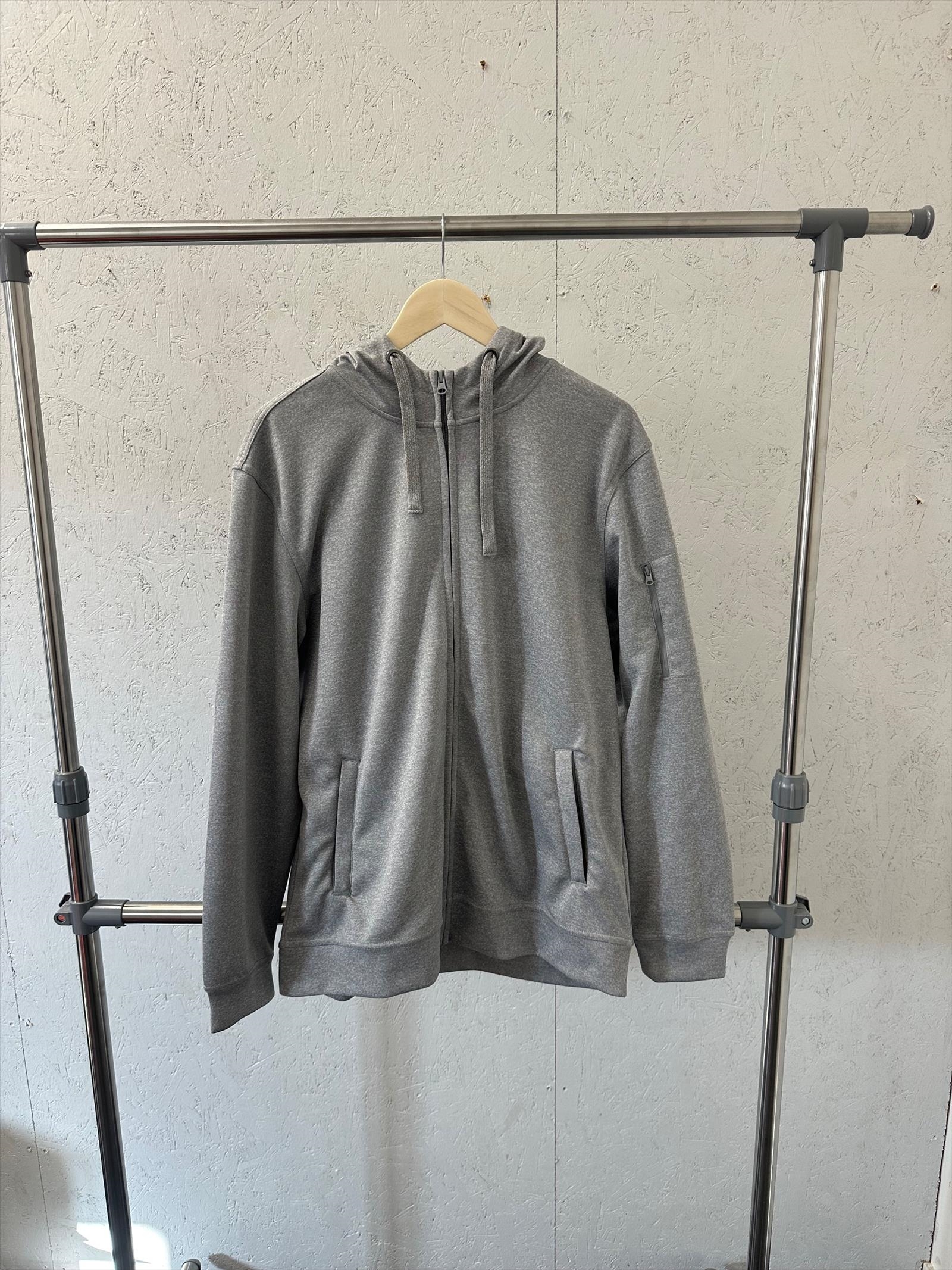 Zip-hoody, stl. L, Clique, melange grå.