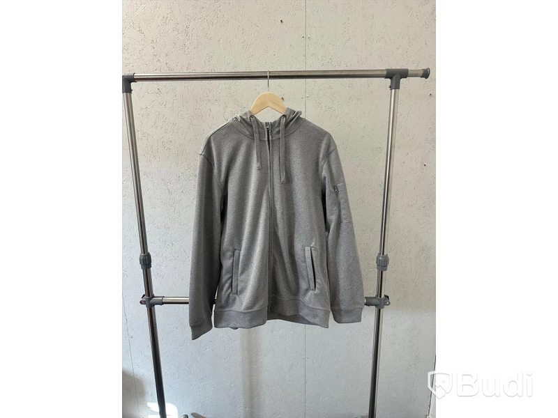 Zip-hoody, stl. L, Clique, melange grå.