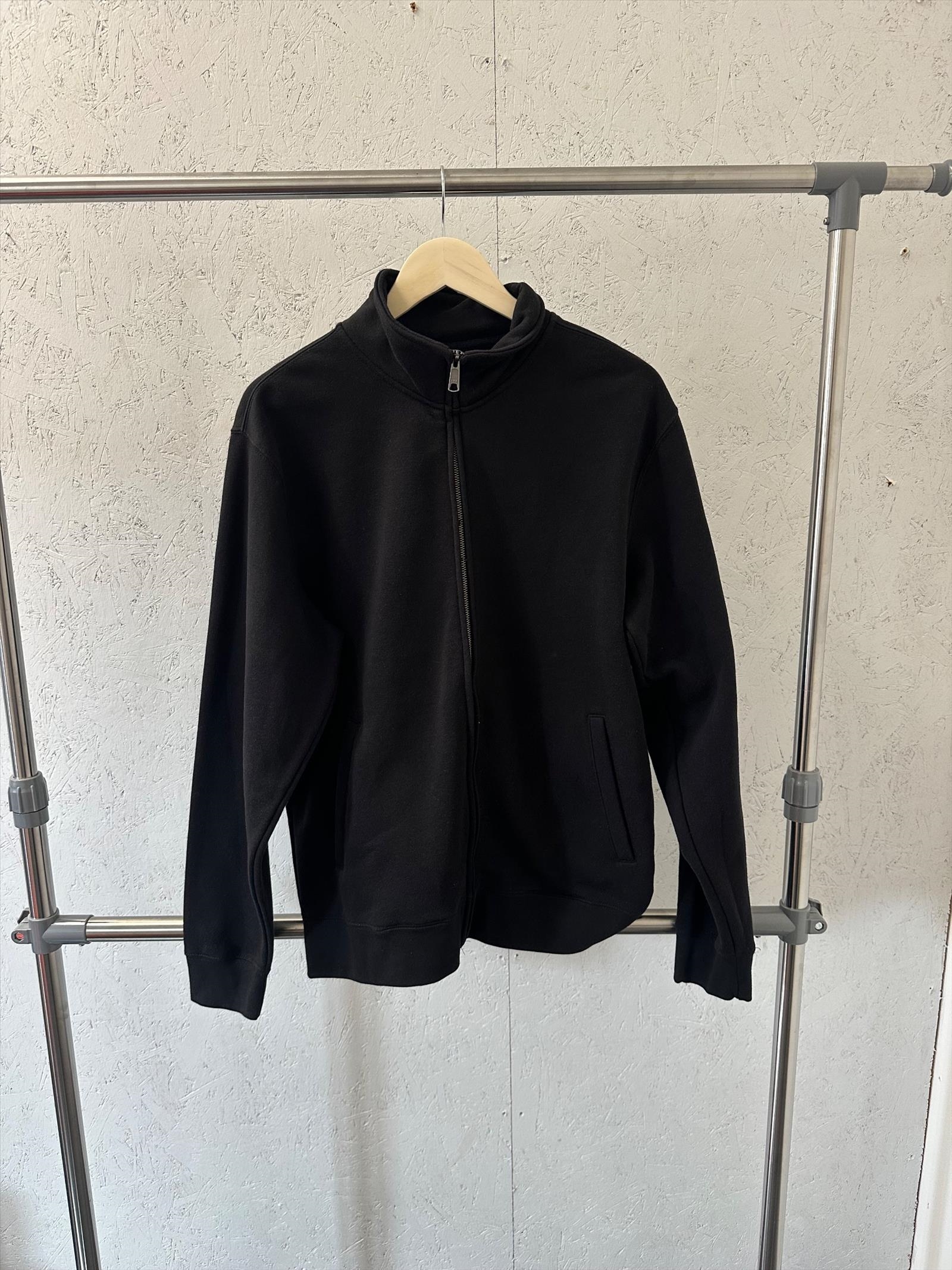Zip-tröja, stl. L, Russell, svart.