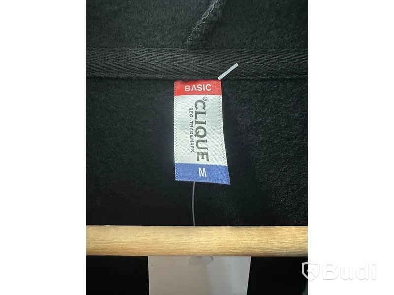 Hoodie, stl. M, Clique, svart. & (NY) Vandrarbyxor, stl. M, Gesto Workwear, svart.