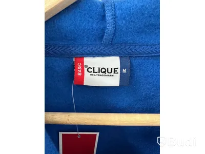 2 st. Hoodies, stl. M, Clique, svart & royal blue.