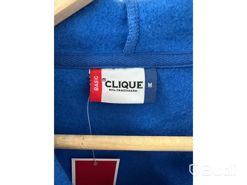 2 st. Hoodies, stl. M, Clique, svart & royal blue.