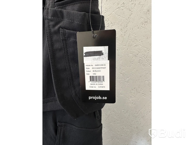 Arbetsbyxor, stl. C52/L, Projob, svart. & (NY) Zip-hoody, stl. L, Jack & Jones, svart.