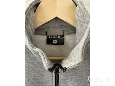 2 st. Zip-hoodies, stl. XL & stl. XS, Clique, grey melange.
