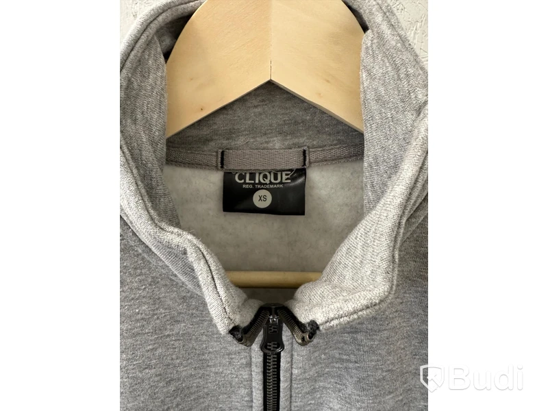 2 st. Zip-hoodies, stl. XL & stl. XS, Clique, grey melange.