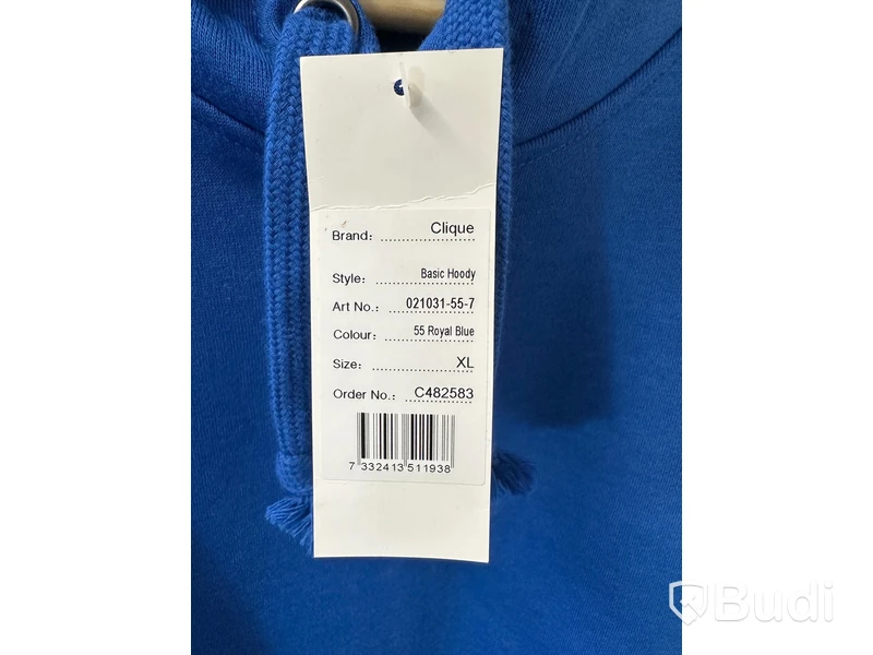Hoodie, stl. XL, Clique, royal blue.