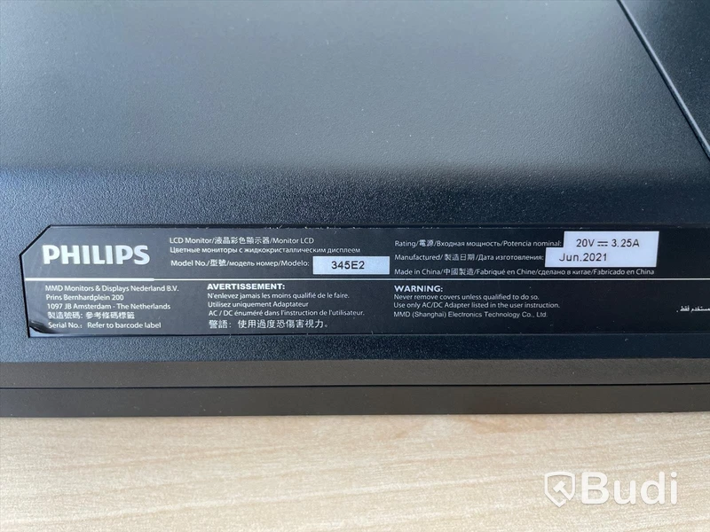 Datorskärm Philips 34 tum inkl. Trådlöst Tangentbord + datormus logitec