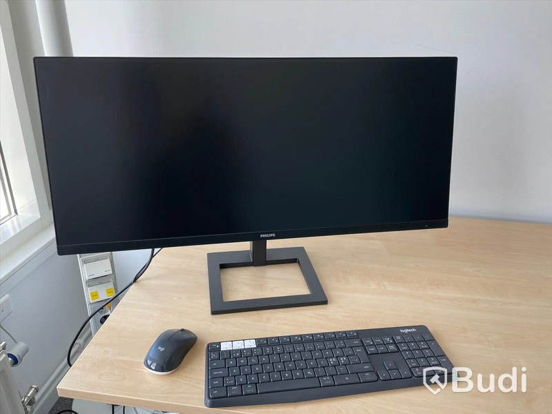 Datorskärm Philips 34 tum inkl. Trådlöst Tangentbord + datormus logitec