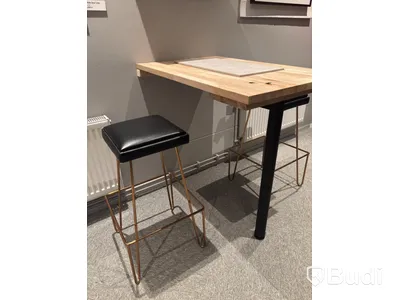 Wall-mounted table, incl. 2 stools and shelf