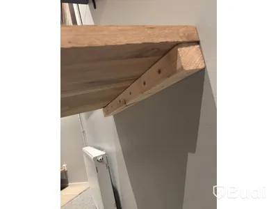Wall-mounted table, incl. 2 stools and shelf