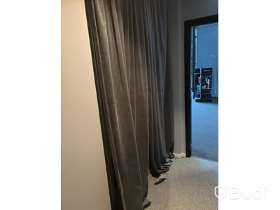 Curtain incl. curtain rod, grey