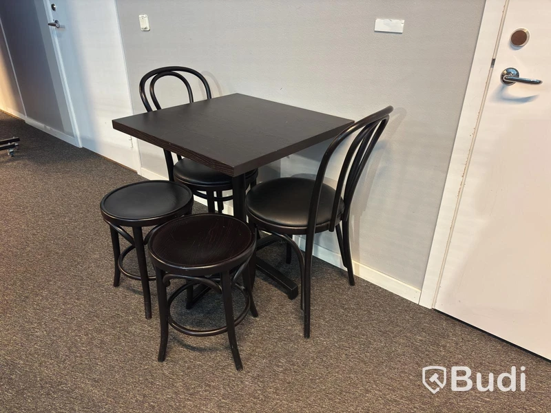 Table including 2 chairs and 2 stools