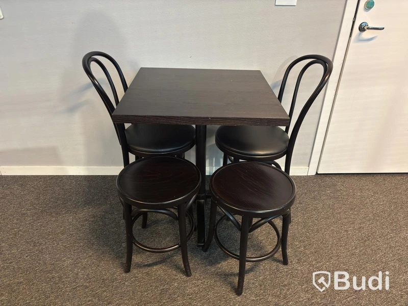 Table including 2 chairs and 2 stools