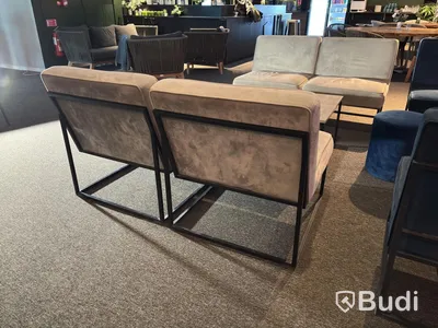 4 st. Fåtöljer Jotex, inkl. soffbord och sittpuff, grå