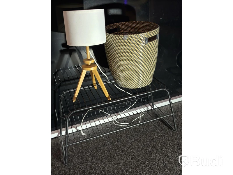 Lamp, shoe rack and basket