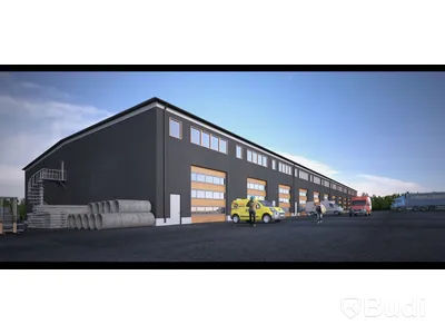 Stålstomme för hallbyggnad med 26 enheter, projekterad SCALA, 24x78 m, ca 1872m²