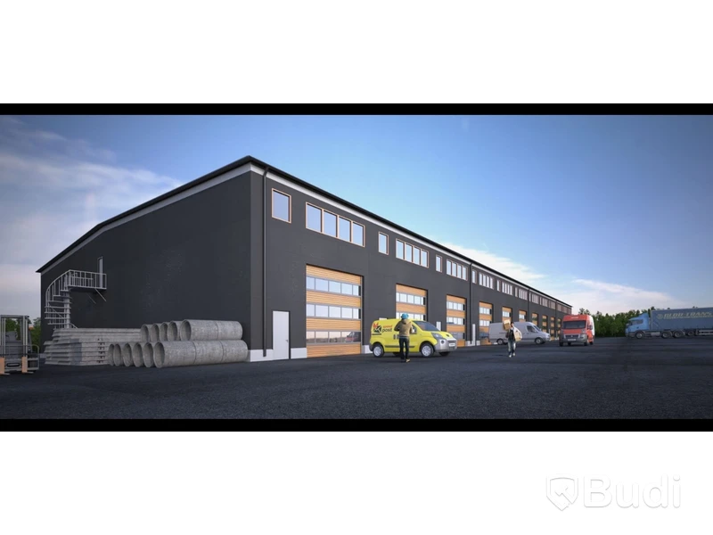 Stålstomme för hallbyggnad med 26 enheter, projekterad SCALA, 24x78 m, ca 1872m²