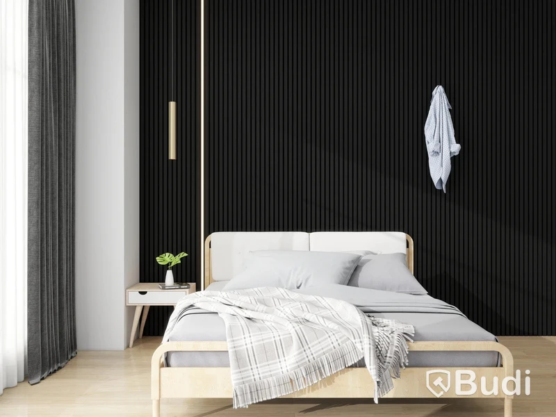 Akustikpaneler, svart ek, 28 stycken, 40 m²