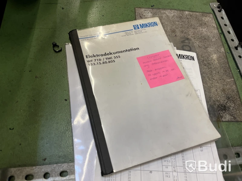 1 st. Mikron WF 71D – CNC-fräsmaskin med TNC 355