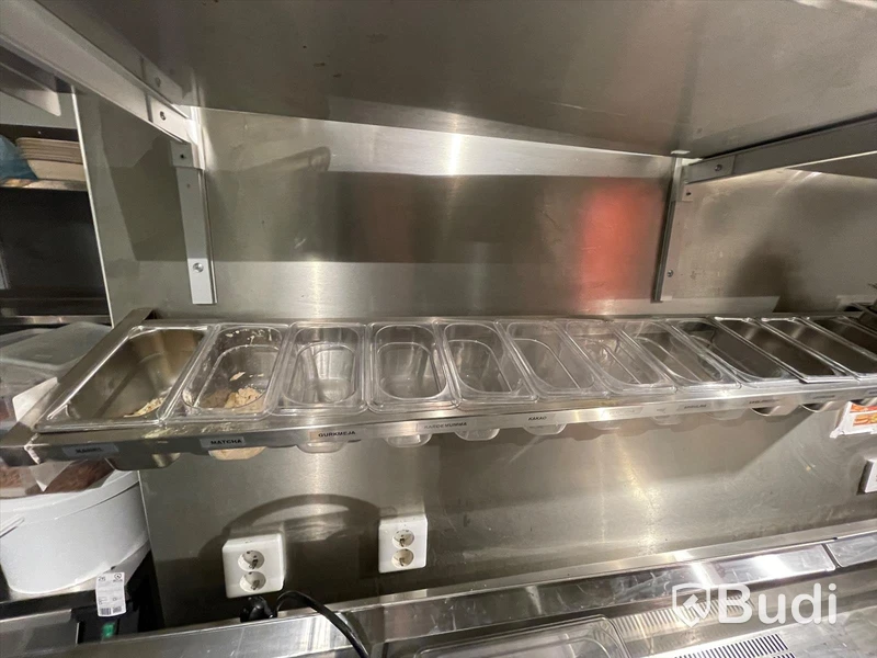 Väggmonterad kantinhylla i rostfritt B135