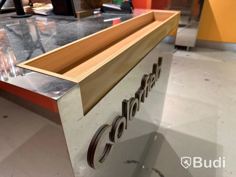 Kassadisk spegelblank med Colorfield logo B100, D86, H96