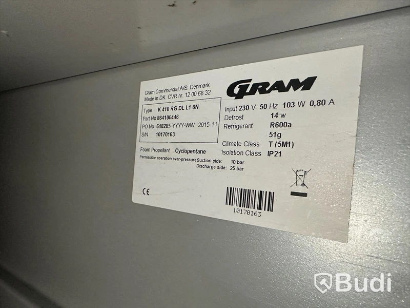 Fullhöjdskyl från GRAM, Höjd 188cm , Bredd 60cm