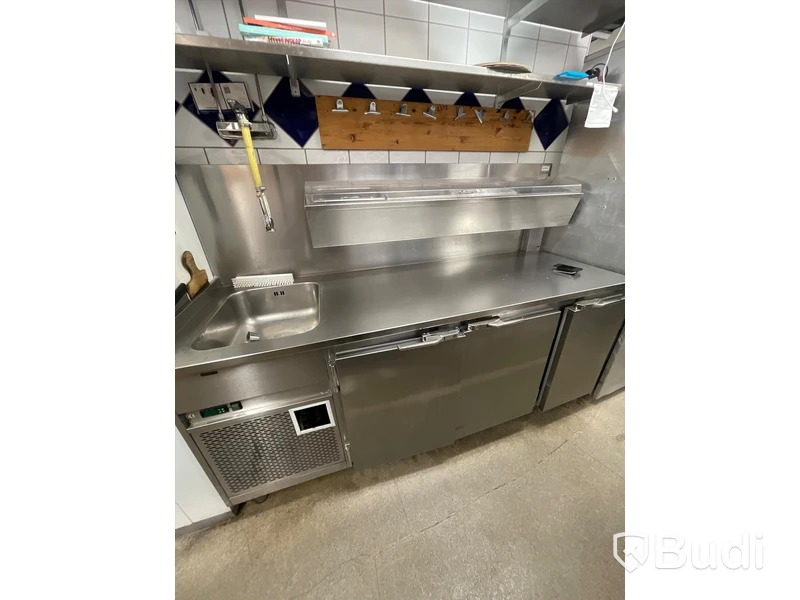 Rostfri kylbänk med diskho samt hylla KK-2