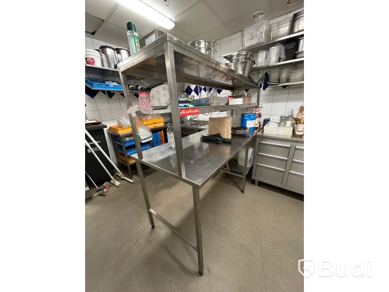 Diskinlämningsbänk med överhyllor