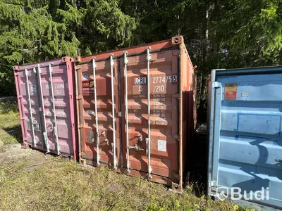 20 fots container med lagerhylla