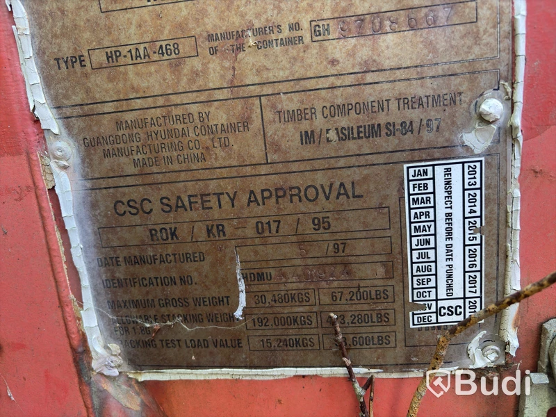 Container Guangdong 40 fot, tillverkad 1997