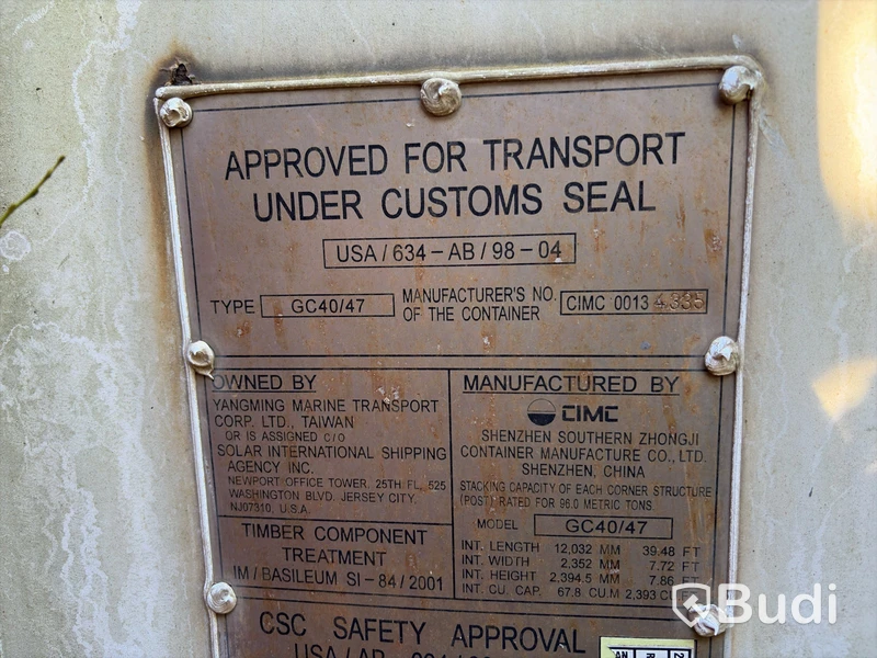 CIMC 40 ft container, manufactured in 2001