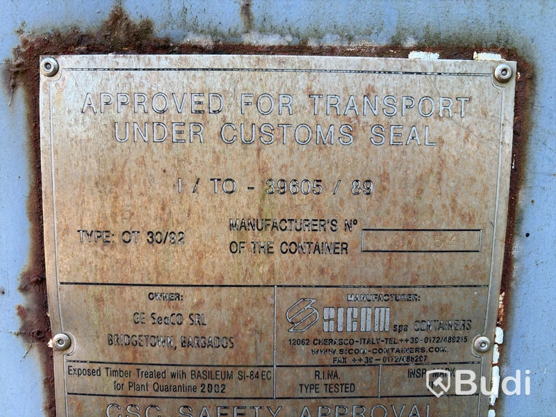 Sicom 20 ft Open Top Container, manufactured in 2002