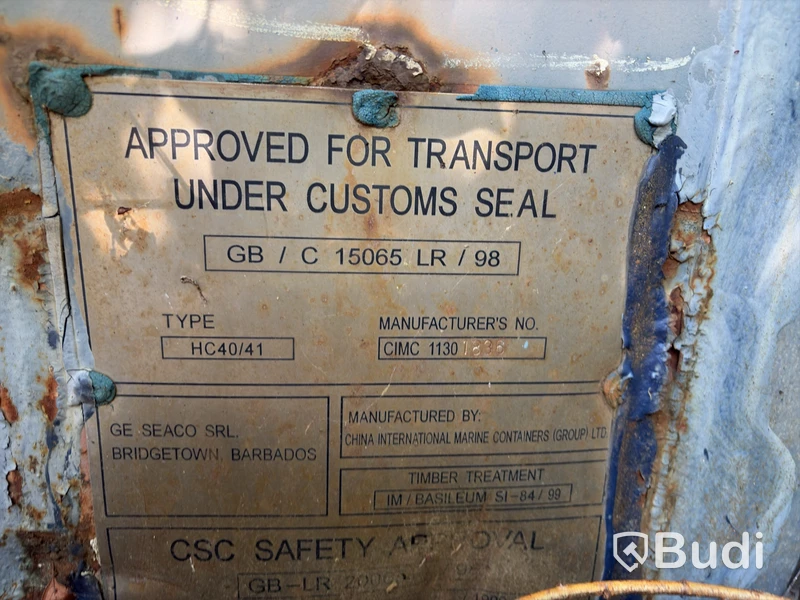 CIMC 40-foot High Cube container, manufactured in 1999