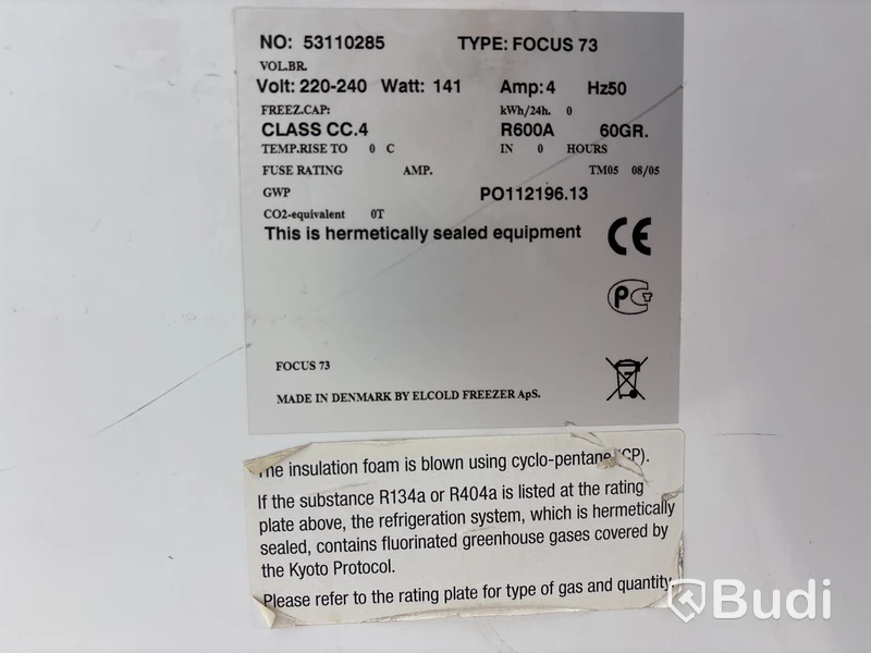 Glassfrys Elcold Freezer, Fokus 73