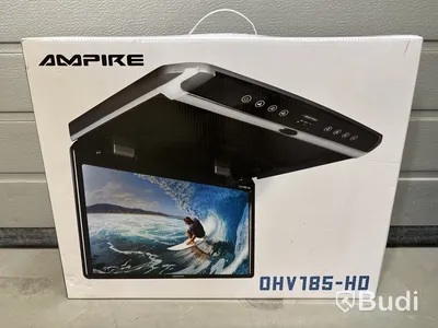 Takmonitor för bilar Ampire, OHV185-HD inkl. takmonteringsplatta och 3 st. trådlösa hörlurar
