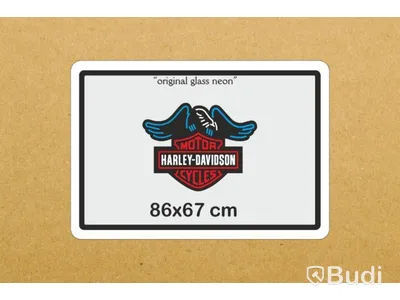 Neonskylt Harley-Davidson, glas