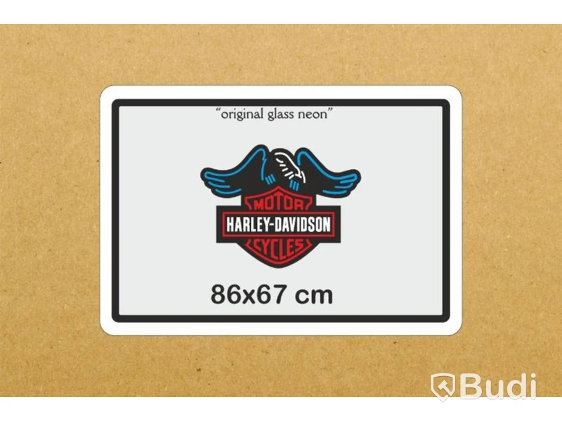 Neonskylt Harley-Davidson, glas