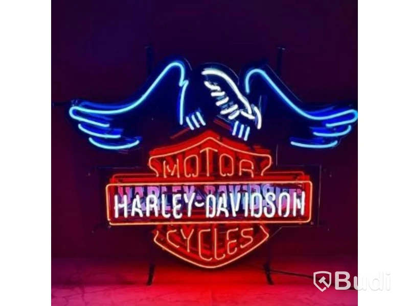 Neonskylt Harley-Davidson, glas