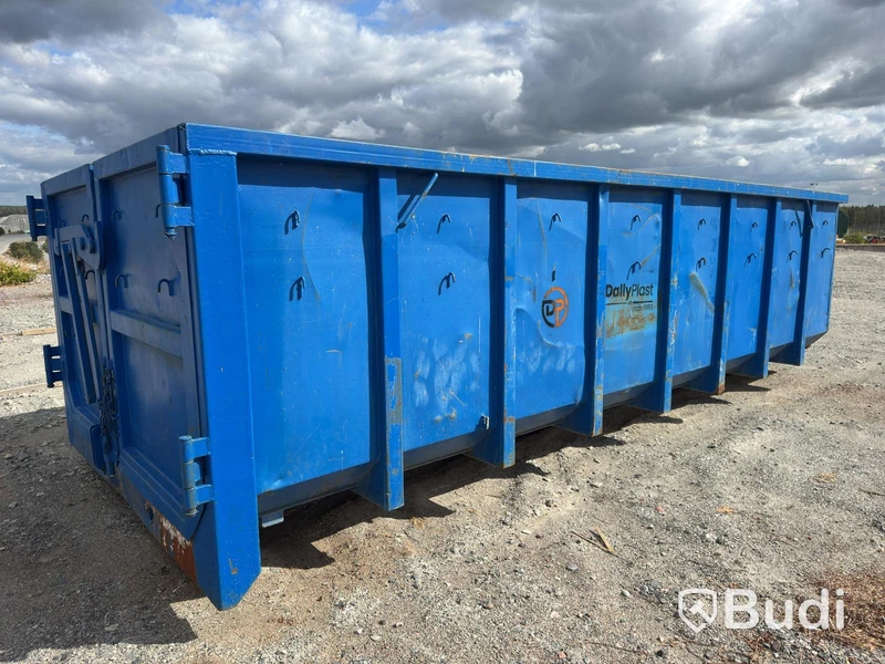 Blå lastväxlarcontainer