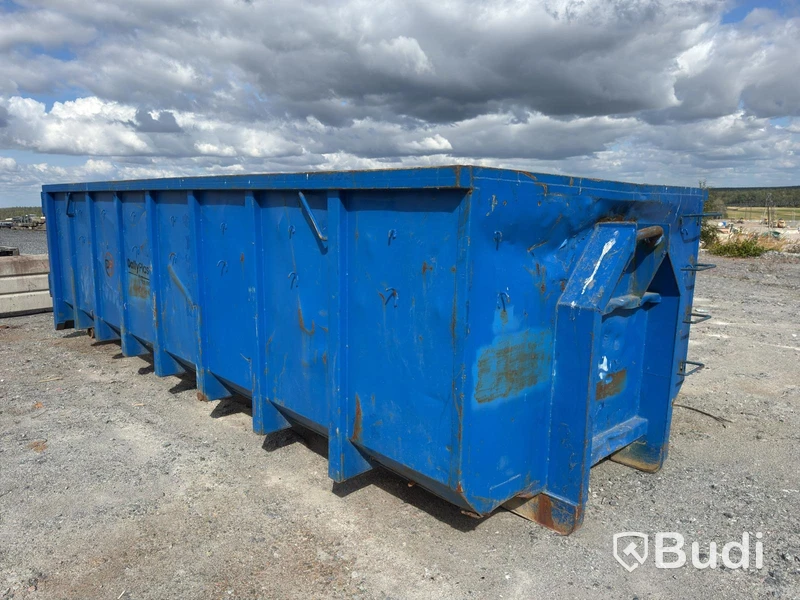 Blå lastväxlarcontainer